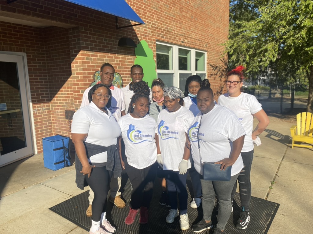 The Bel Cleaning Services team outside a St. Louis Missouri client facility