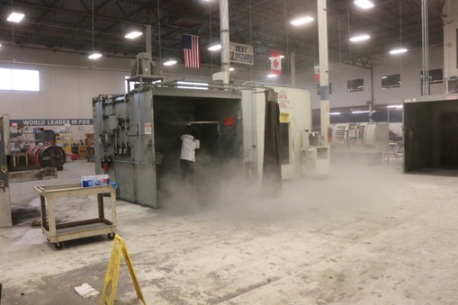 Bel Cleaning crew performing a manufacturing facility deep clean in St. Louis, Missouri
